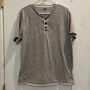 Old Navy Men’s Soft Washed Short Sleeve Button Tee Heather Gray Large